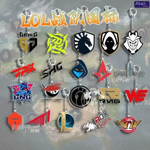 LOL Esports Team Logo Keychain for Fans T1 IG FPX G2 WE EDG Gaming Accessories Metal Pendant Bag Charm Gift for Players