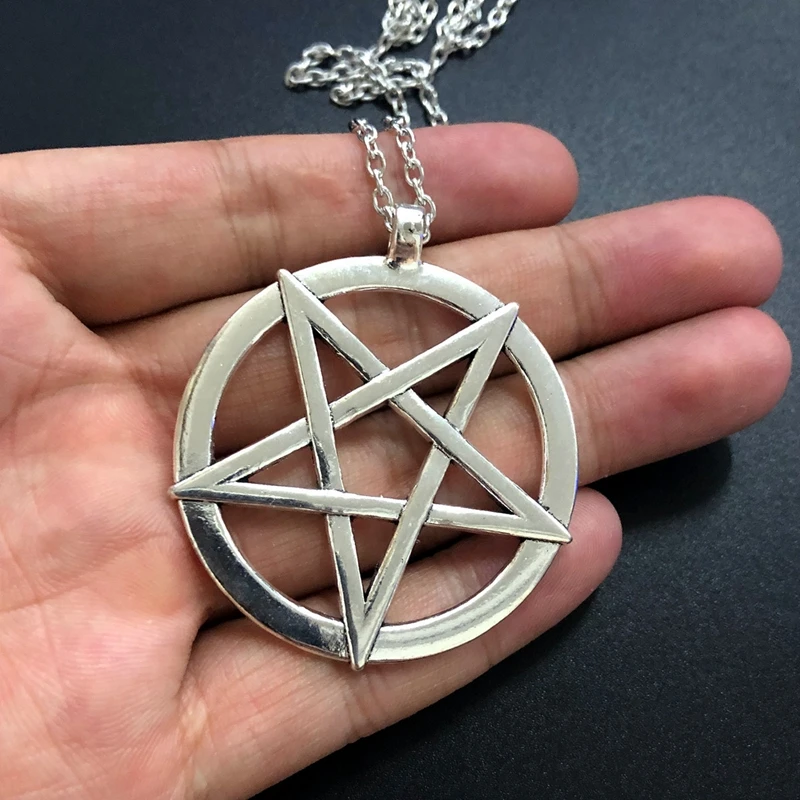 Fashion Inverted Pentagram Pendant Satanic Symbol Necklace Unisex Amulet Jewelry