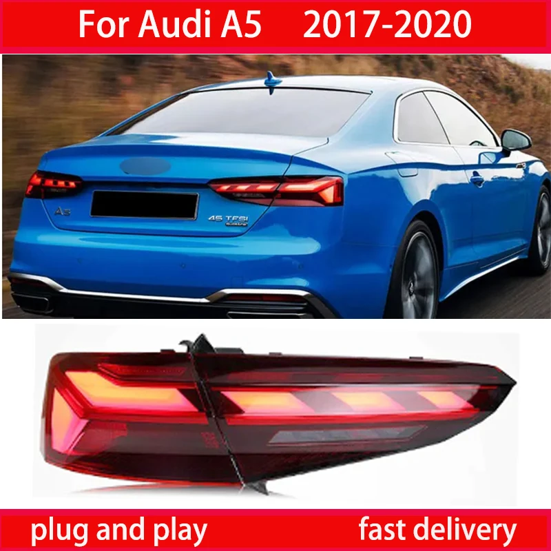 

For European standard Audi A5, A5L, S5 LED tail light assembly, 2017-2018-2019- 2020. Turn signal upgrade to new tail lights