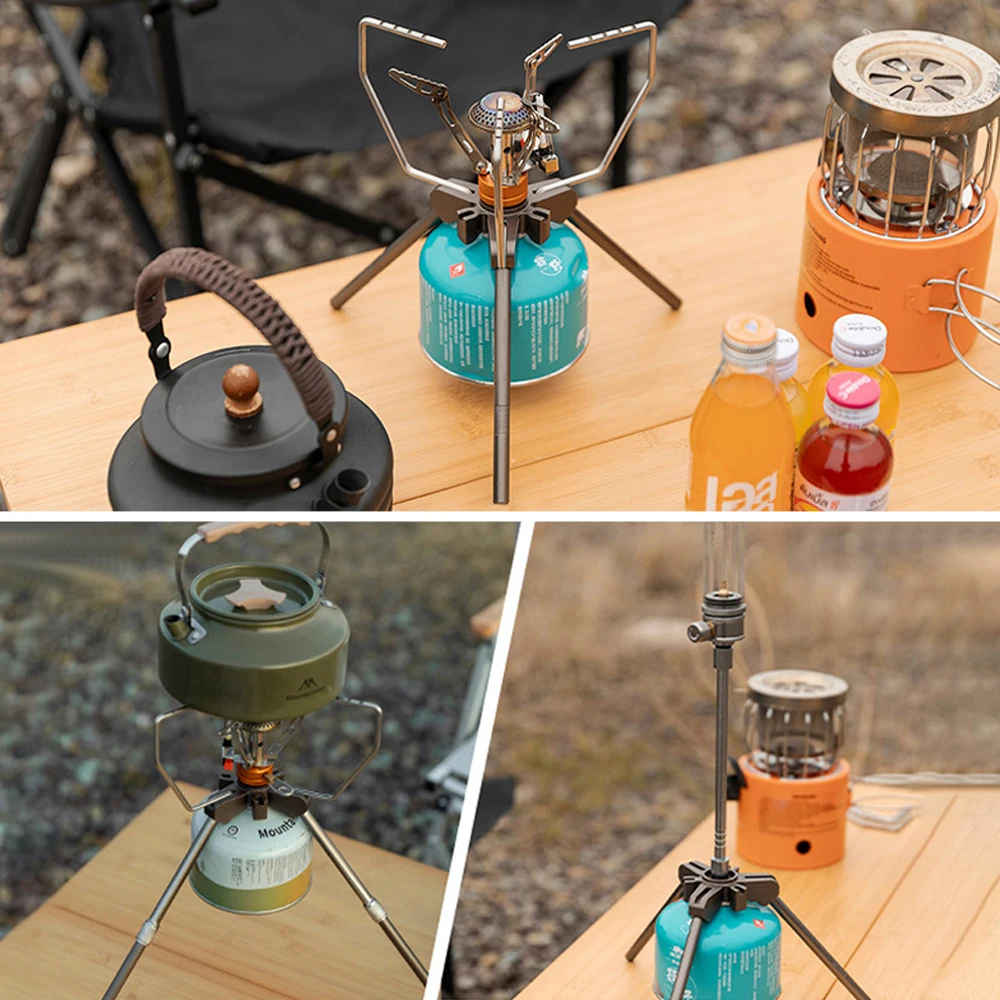 Outdoor Camping Gastank and Stoves Bracket Portable Detachable Furnace Rack Height Adjustable Aluminum Alloy Stoves Expansion