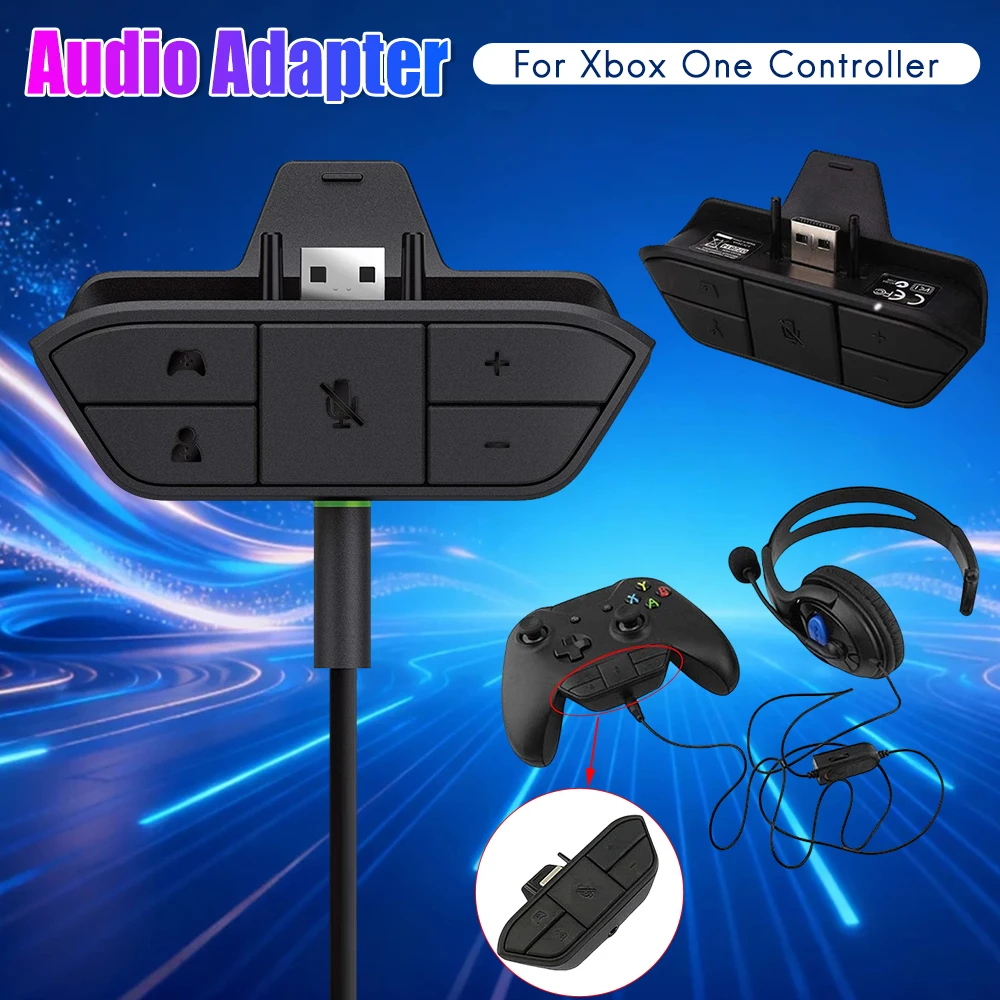 

Адаптер для гарнитуры с аудиомикрофоном 3,5 мм для беспроводного контроллера Xbox One, регулировка аудиобаланса, поддержка стерео игровая головка для третьих вечеринок
