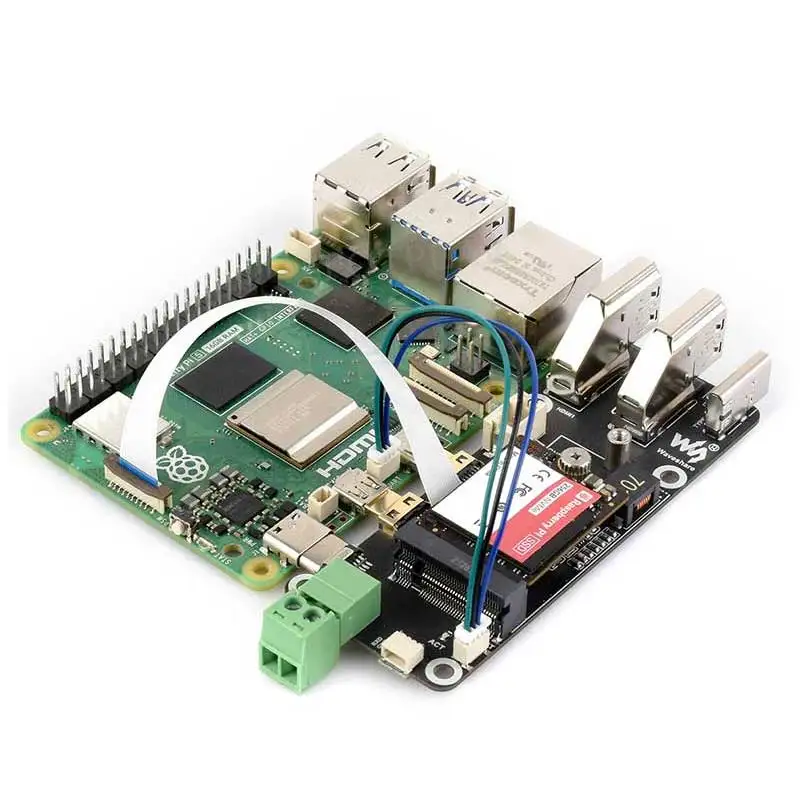 Raspberry Pi 5 PCIe to M.2 Expansion Adapter Board Multifunctional Converter With Dual 4K HDMI Output Function