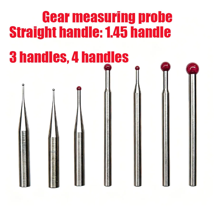 Ruby Ball Probe for Harbin Gear Measuring Machine Stainless Steel Gear Measuring Center Stylus 1.45/3/4mm Shank M2 M4 Thread
