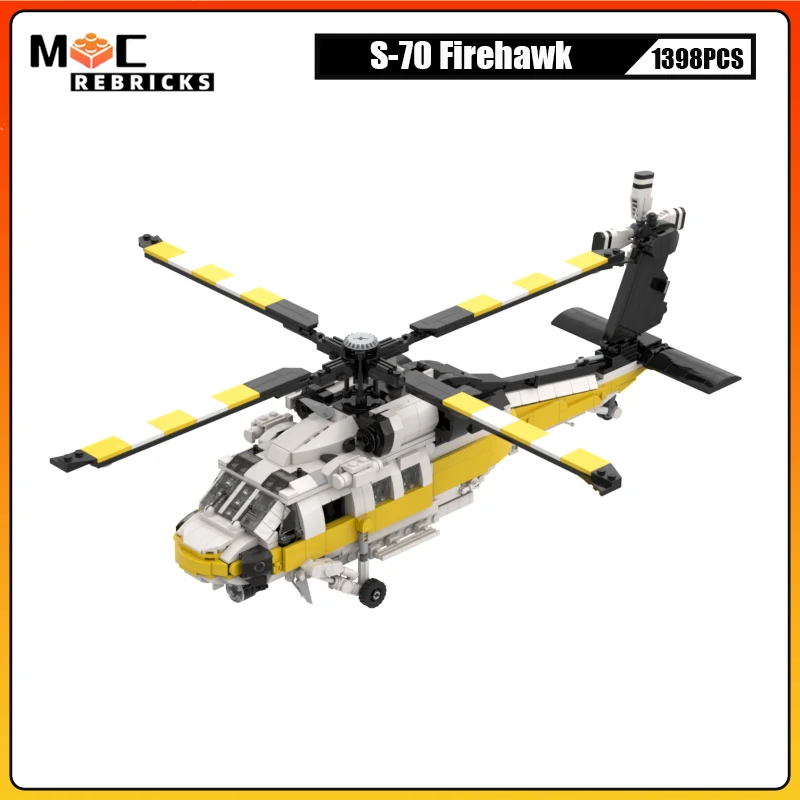 

Military Series Building Block US Transport S-70 Firehawk Helicopter MOC Aircraft Assembly Model Bricks Toy Children Gifts