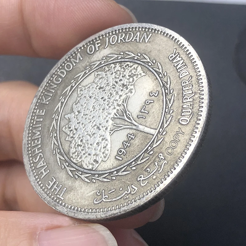الأردن 1944 ربع دينار شخصية صورة طبق الاصل عملة التحدي الفضية التذكارية فقط لجمع الأموال القديمة