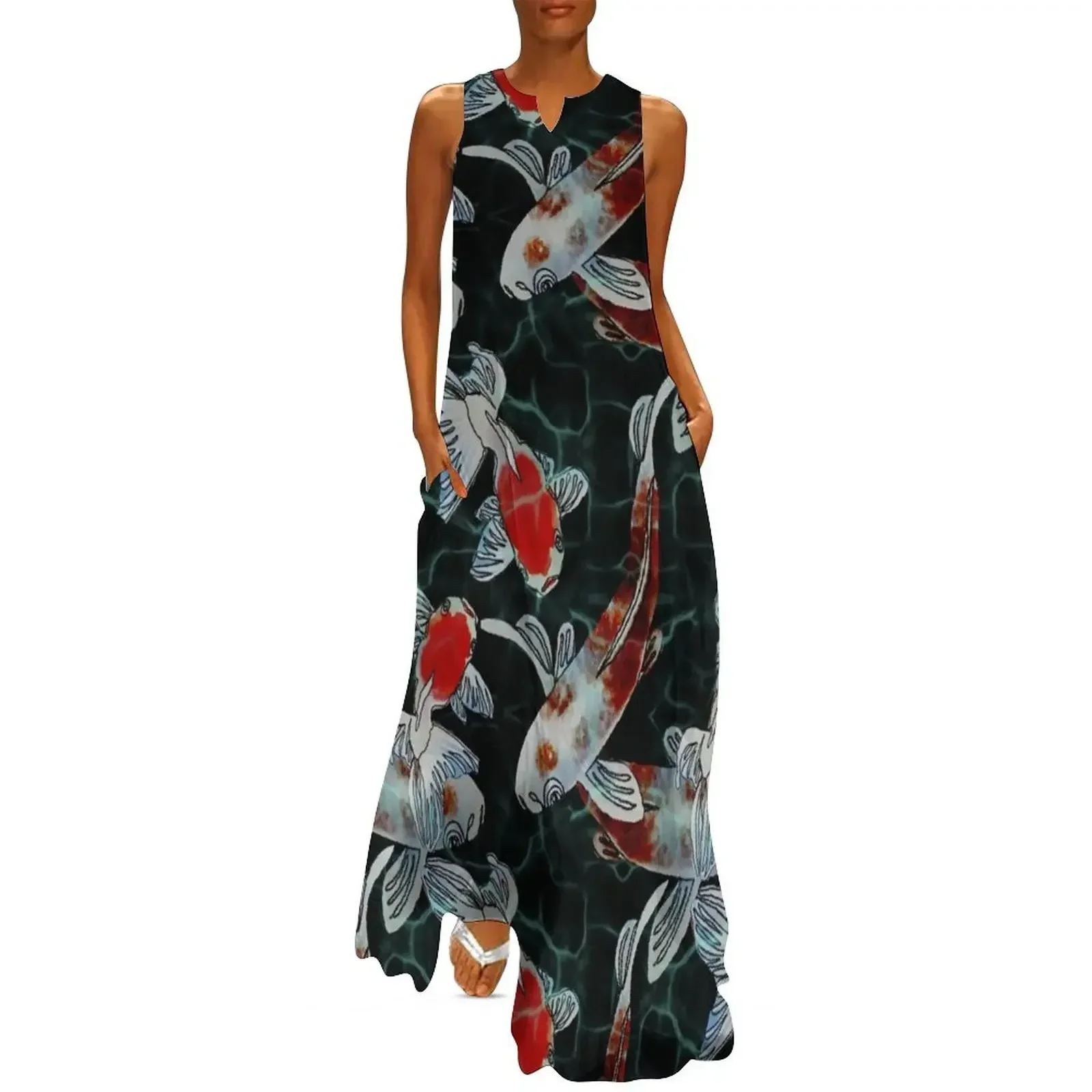 

Black Koi Fish Long Dress ladies dresses for women 2025 elegant guest wedding dress luxury dresses Elegant gowns Dress