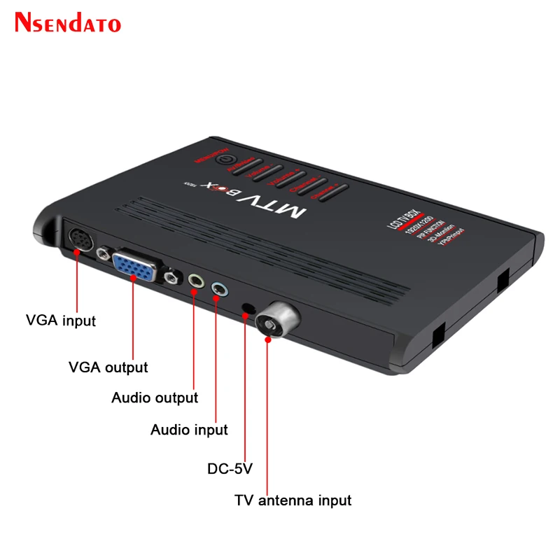 Digital MTV LCD Box Computer To VGA S-Video Analog TV Program Receiver Tuner LCD Monitor PAL NTSC For DVD/PDP/PS2,Dropshipping