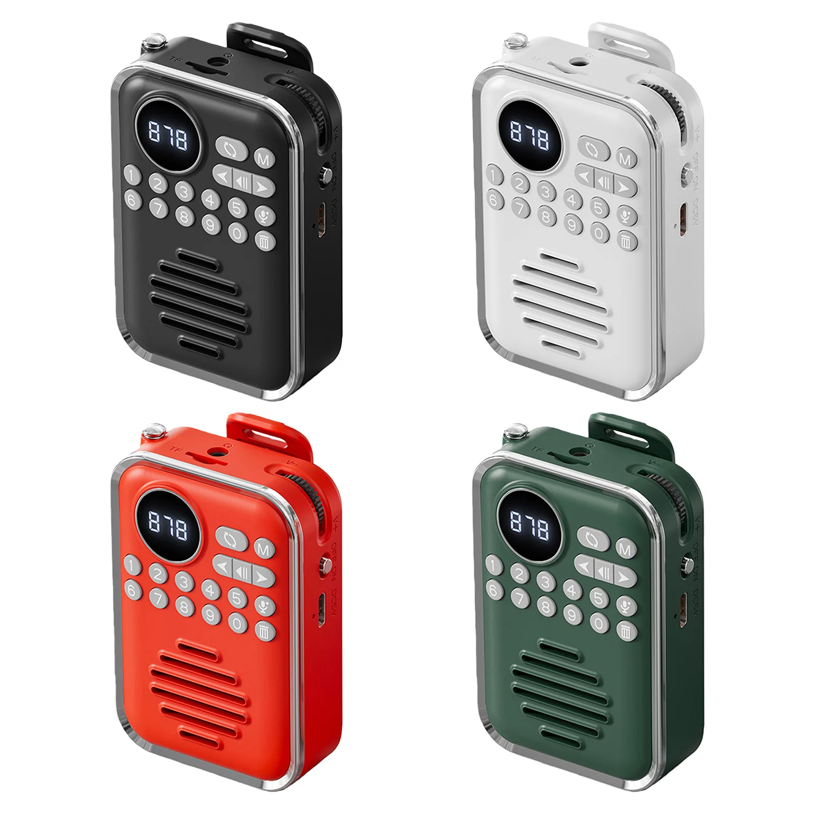 Portable Radio with 400mAh Rechargeable Battery Wireless Portable Radio Retro Multi-Mode Playback for Camping Jogging Walking