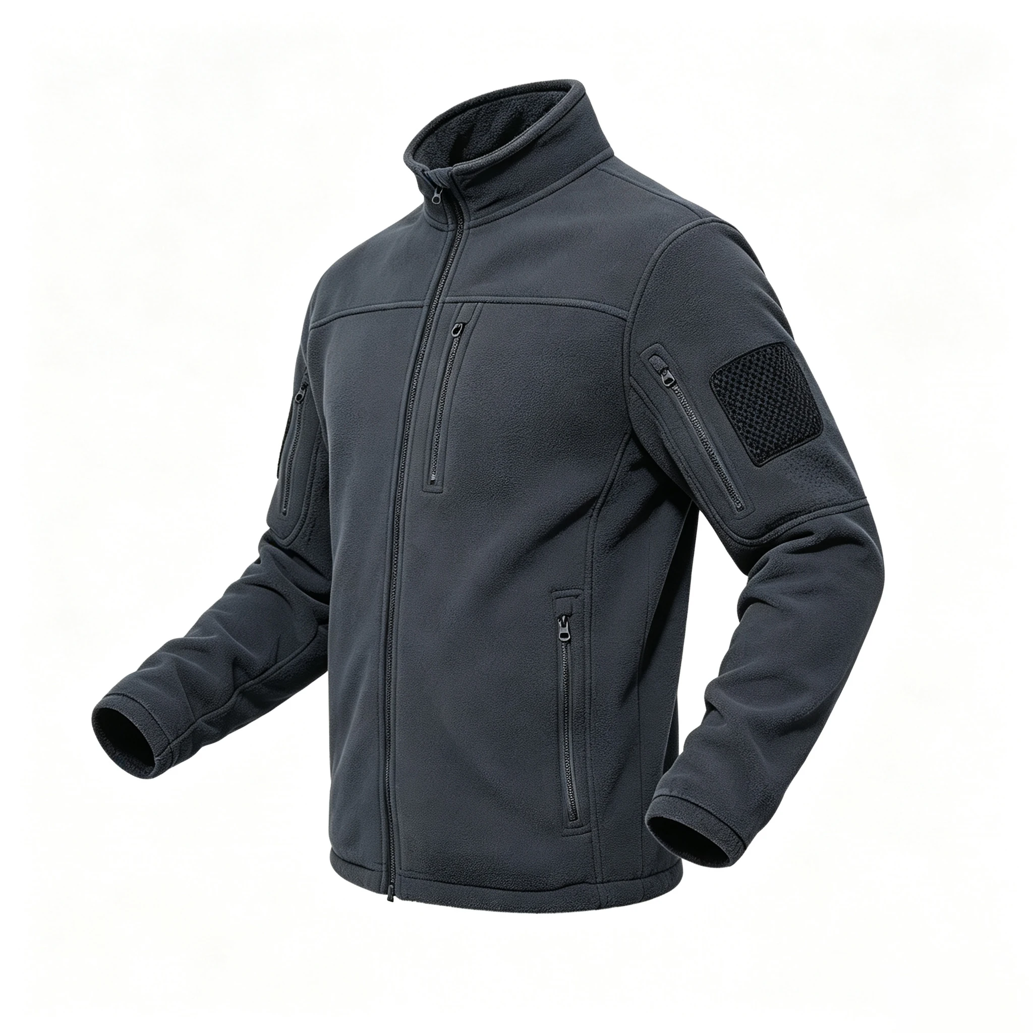 Herren Stehkragen Fleece Taktische Jacke Winter Warme Softshell Outdoor Wander- und Camping-Arbeitsjacke Locker Sitzende Sport-Oberbekleidung für Männer – Detail 5