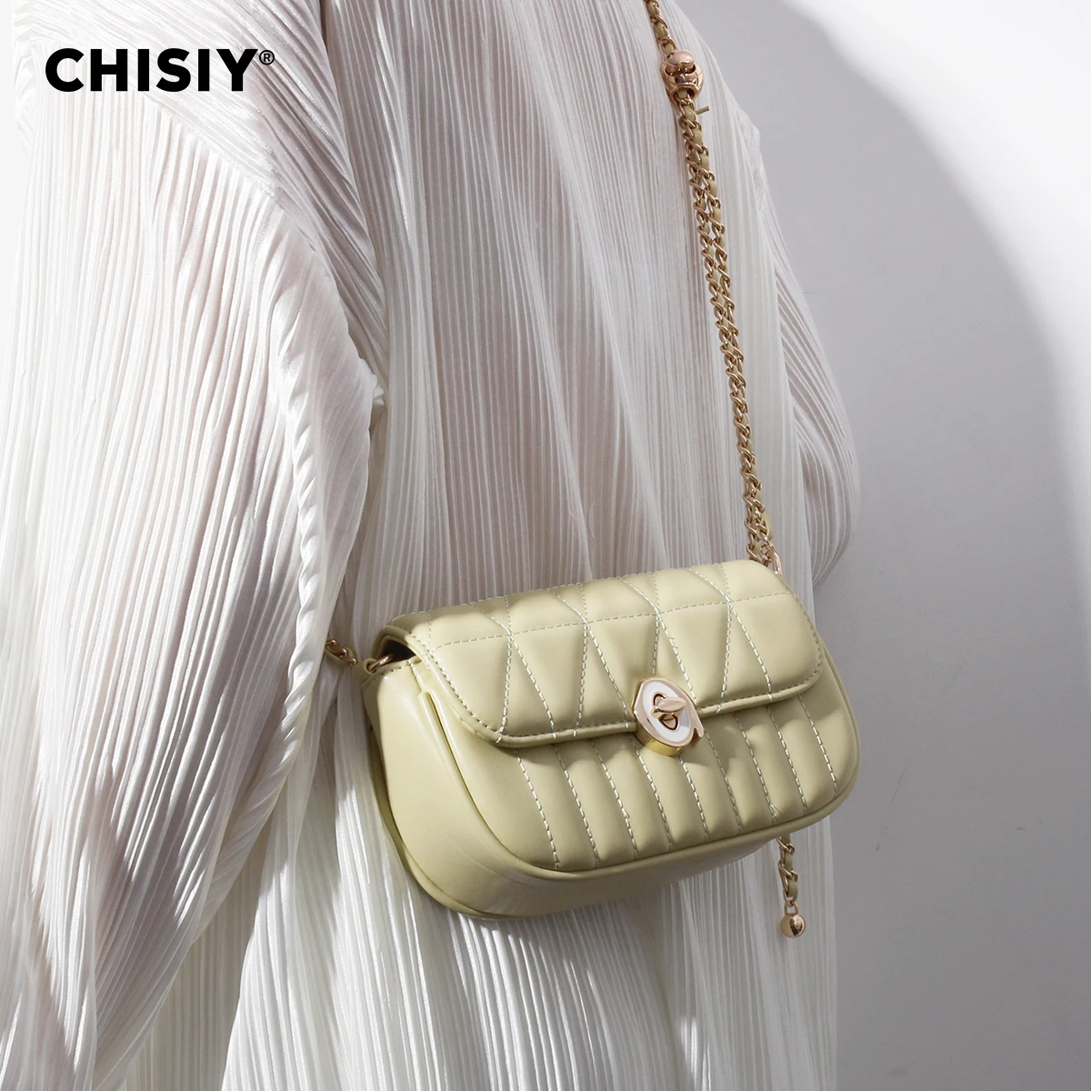 CHISIY Original handmade minimalist mini European and American chain fashion commuting single shoulder crossbody bag