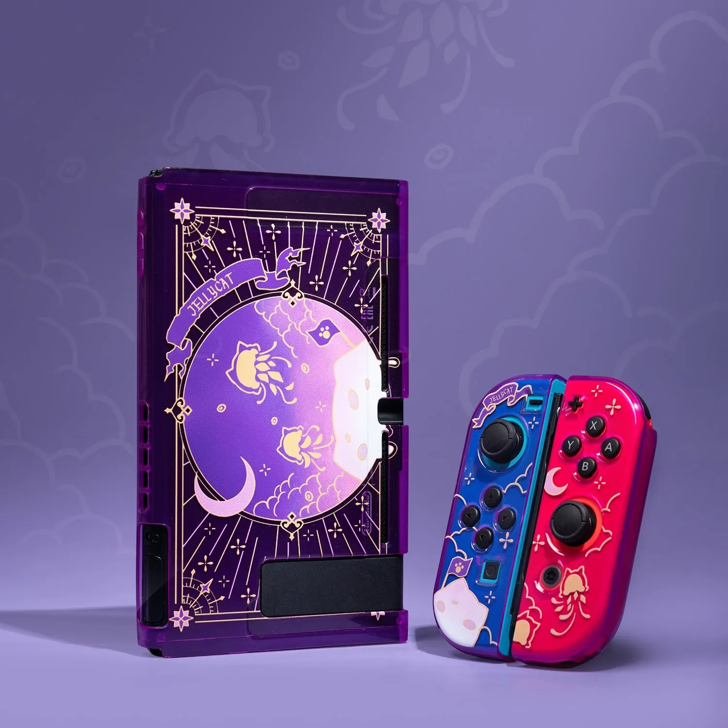 GeekShare medusa violeta nintendo switch escudo ns capa protetora completa split tpu caso macio para nintendo interruptor acessórios