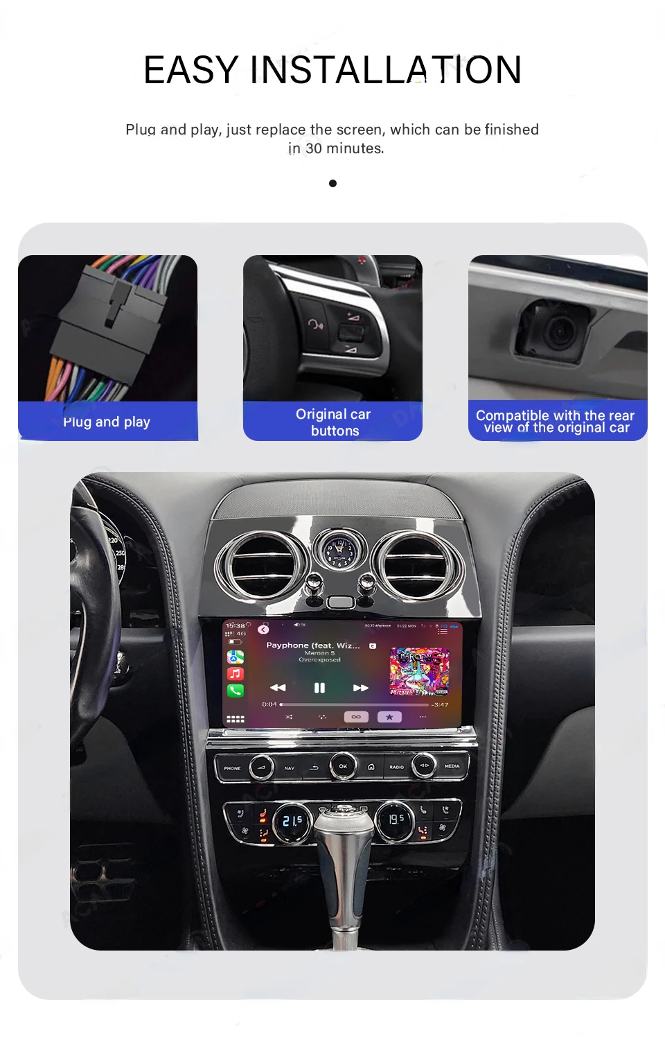 Android 13 Automotive Qualcomm 8 + 256 Global Positioning System Navigation Radio Video DVD Player Bentley Flight Branch Cotal