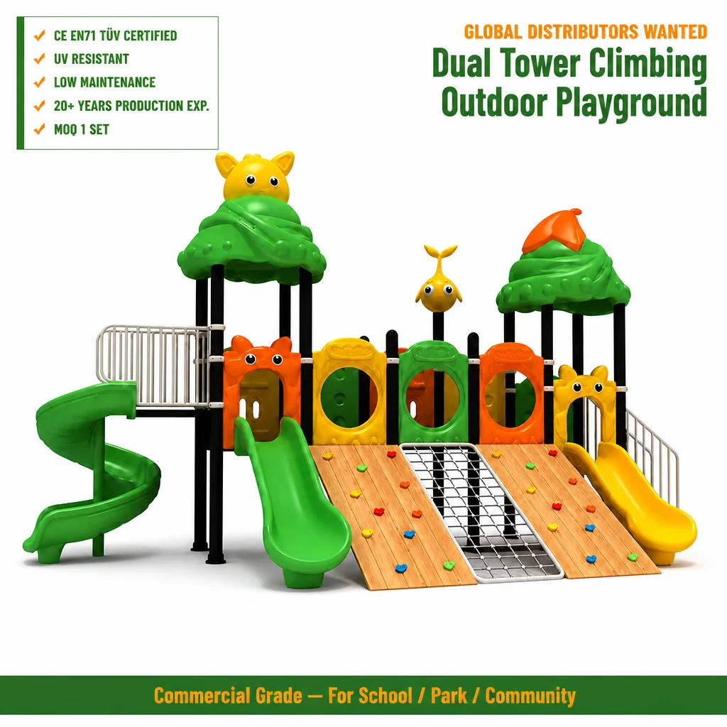 High Quality OEM Outdoor Playground Equipment Spiral Slide Climbing Kids LLDPE Plastic Steel School Community Park Wholesale