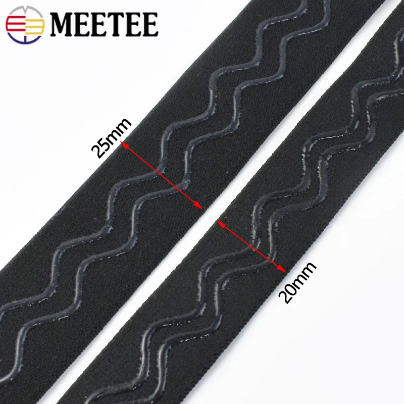 2/5/10M 20/25/30/40/50mm Anti-slip Silicone Elastic Band for Bra Sport Underware Rubber Tape Stretch Webbing DIY Accessories