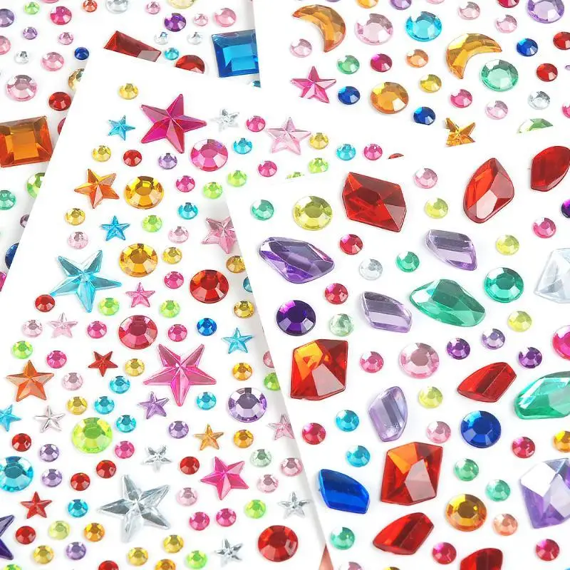 New Self-Adhesive Rhinestone Stickers Colorful Crystal Jewel Stickers Crafts Scrapbooking Phone Case Card Making Nail Art Decor