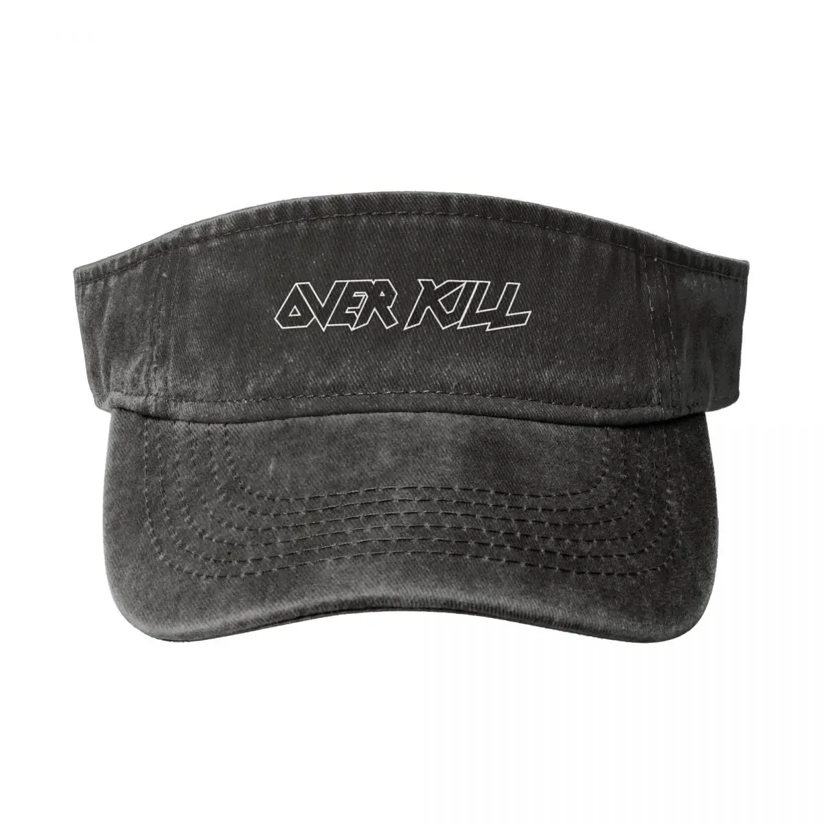 

Overkill Logo Thrash Metal Washed Denim Пустой цилиндр Дышащие кепки Мужские шапки