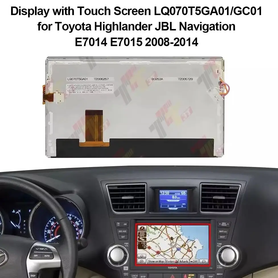 Armaturenbrett-Display mit Touchscreen LQ070T5GA01/GC01 für Toyota Highlander JBL E7015 Navi – Detail 4