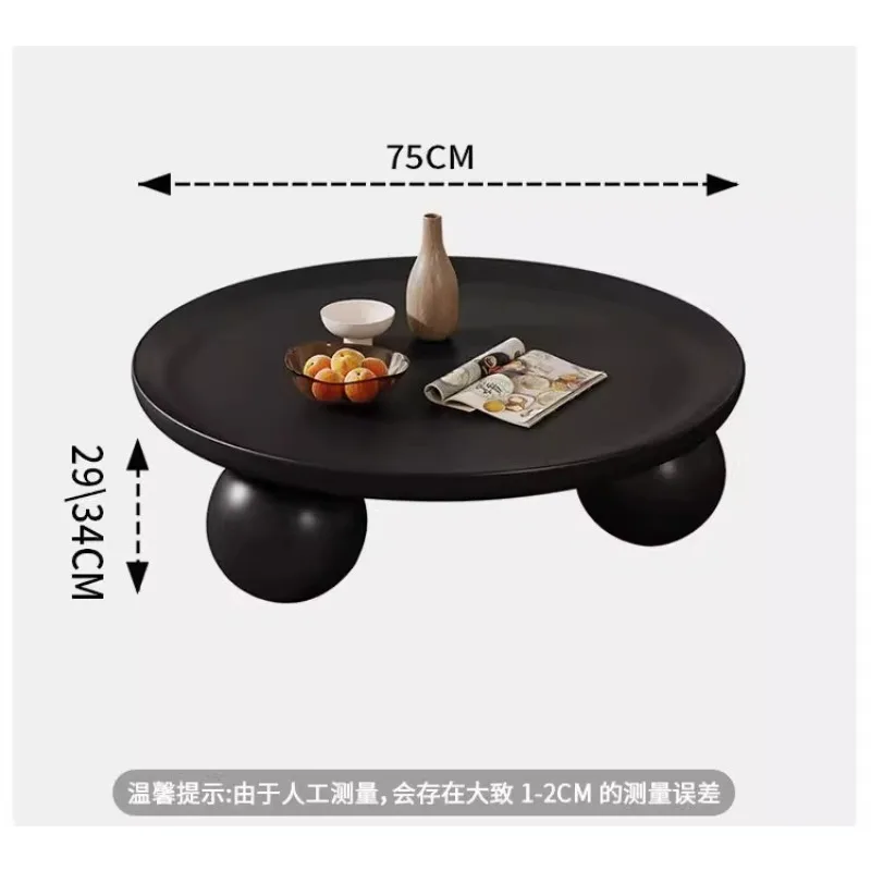 Round Cream Coffee Table - Innovative Nordic Style, Minimalist Modern Design for Living Room, Perfect Small Space Sofa Table