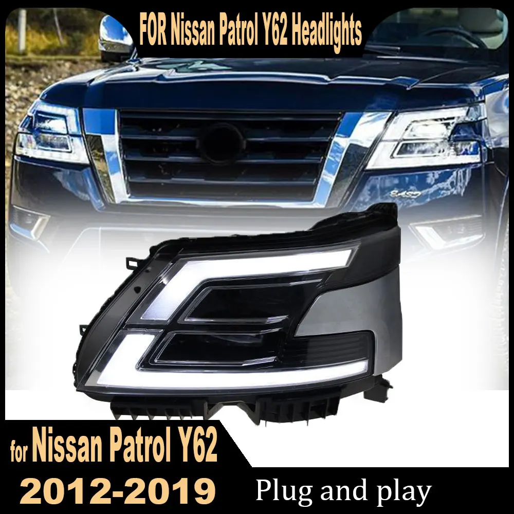 

Pair Car LED Headlights For Nissan Patrol Y62 2012-2019 Headlamp Assembly Upgrade High Configure Projector Lens Accessories