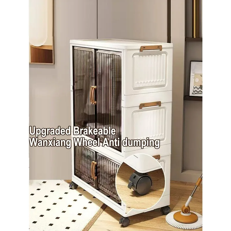 Multifunction Folding Storage Cabinet Dustproof Wardrobe Sundries Cabinet Closet Organizer Locker Storage Box