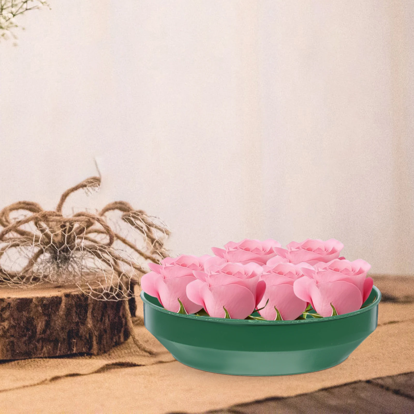 Bandejas de espuma con pasador redondo de barro de flores, soporte duradero de plástico para suministros de arreglo floral para fiesta de boda, bandejas de espuma, 10 Uds.