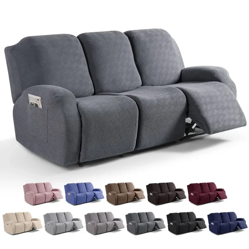 Split Recliner Sofa Cover Elastic Spandex Lazy Boy Armchair Covers Solid Color Recliner Chair Slipcovers Furniture Protector