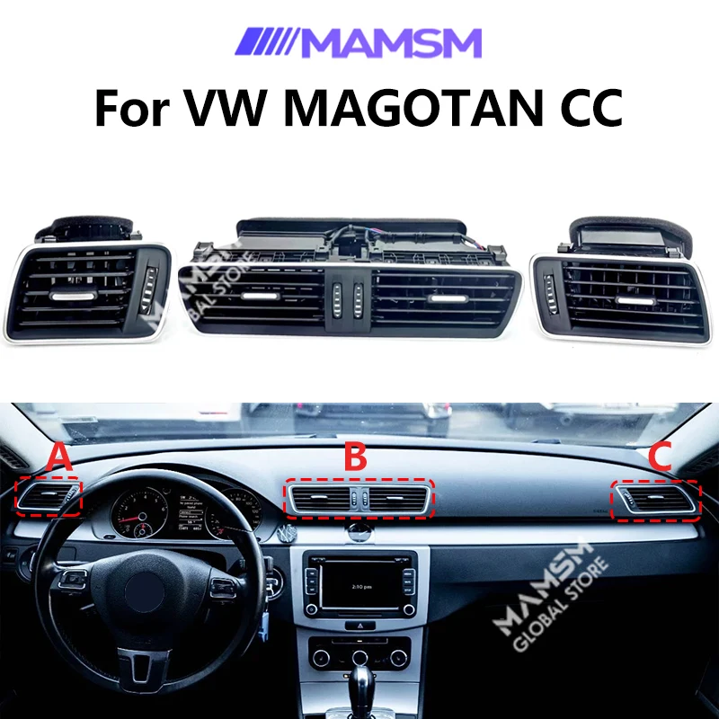 For VW MAGOTAN CC Air Conditioner Vent Trim Kit Car Dash Air Outlet Replacement Frame Auto Air Vent Molding Trim Cover