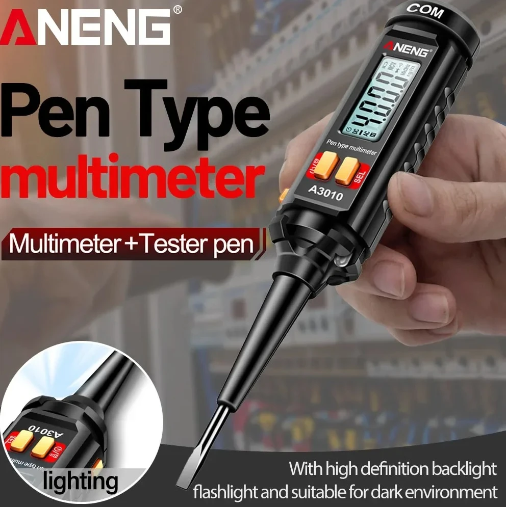 

Multi-function Pen Multimeter Test ANENG A3010 Smart NCV Voltage Sensing Backlight Digital Electricians/Household Detection Tool