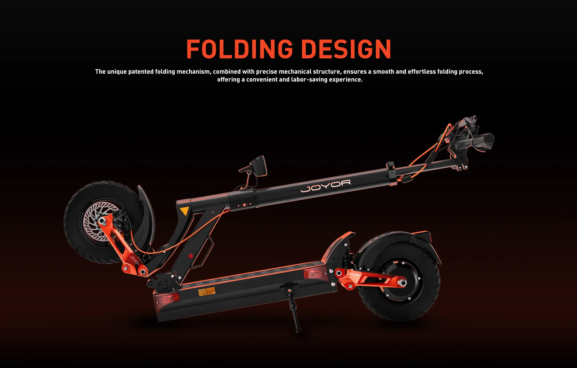 JOYOR T6 Elektroroller für Erwachsene 48V18AH Akku E-Mountain E-Scooter 10-Zoll Offroad-Reifen Faltbarer E-Scooter – Detail 15