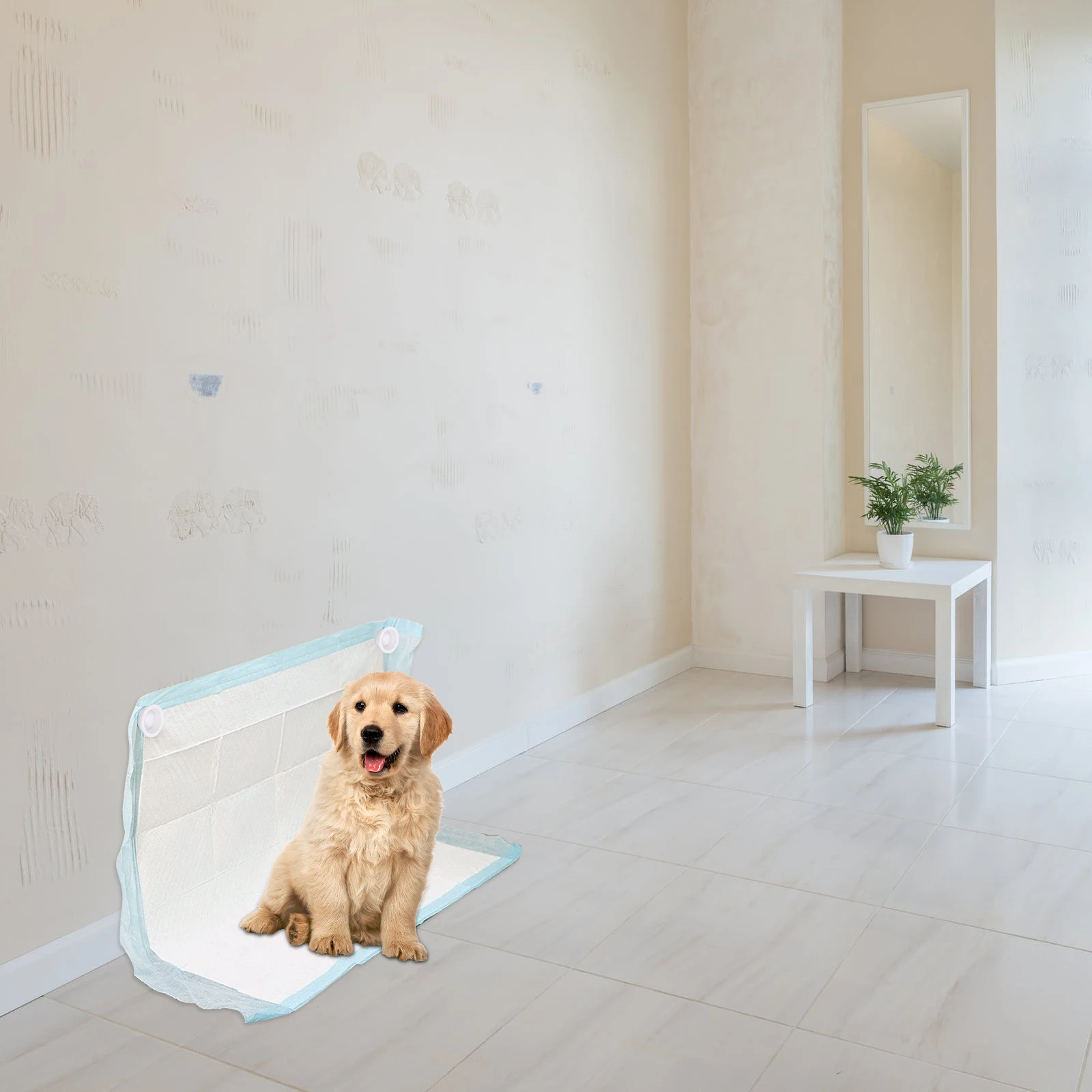 

2pcs Pet Urinal Pad Stickers White Magnetic Dog Pee Holder Puppy Reusable Clean Home Plastic Fix Mat Adhesive Practical Useful