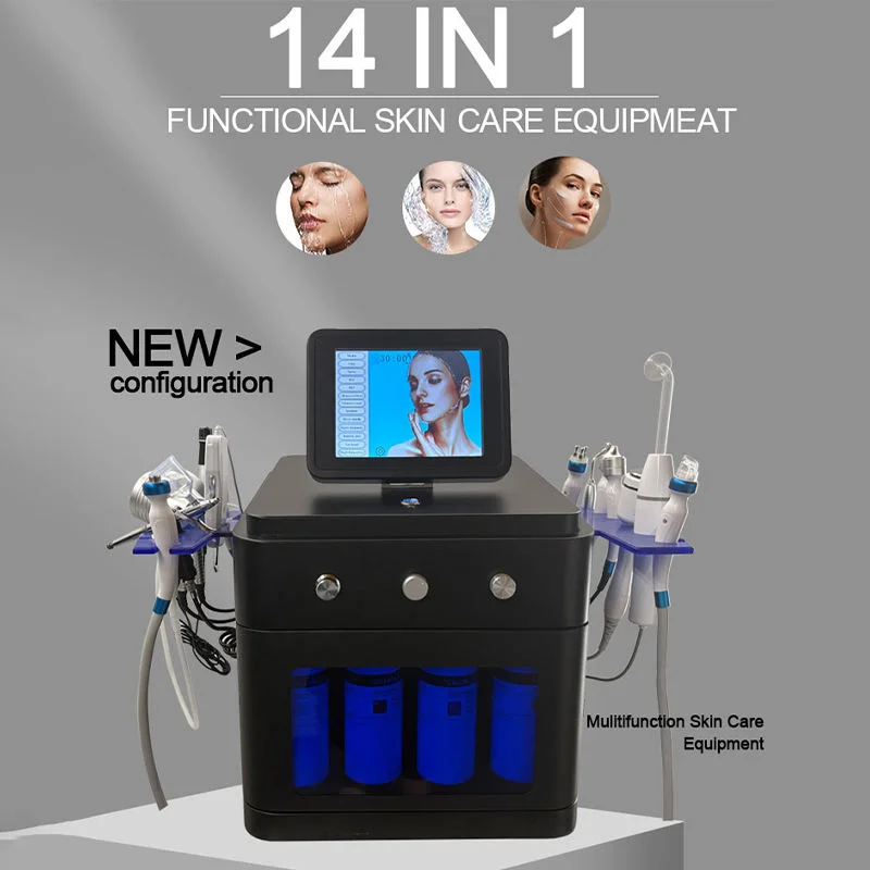 Nuovo 14 In 1 Idro Ossigeno Macchina Per Microdermoabrasione Facciale Idrodermoabrasione Aqua Peel Rimozione di Comedone Cura Della Pelle Macchina Del Salone