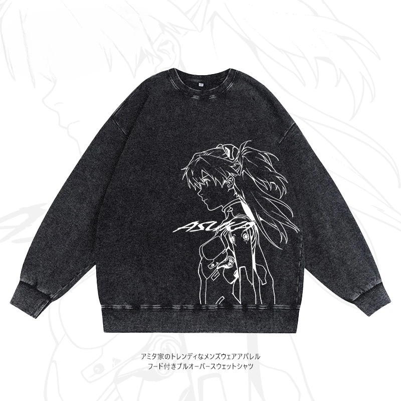 Asuka Sweatshirt Anime Peripheral Cute Cartoon Autumn Loose Long-sleeved Top Comfortable Skin-friendly Casual Versatile Hoodie