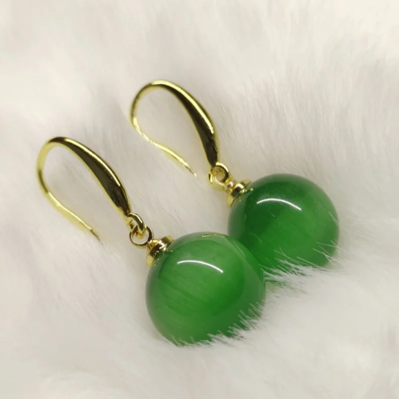 

925 Sterling Silver Hot sale fashion Cat's eye Pearl Earrings White Pearl 18K Gold Stud Earrings for Women Fine Jewelry Gift