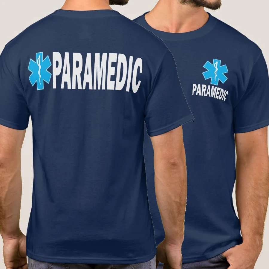 First Responder EMT EMS Star of Life Medical Paramedic Duty T Shirt. Short Sleeve 100% Cotton Casual T-shirts Loose Top S-3XL