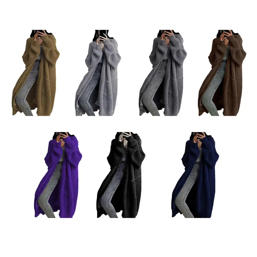 

Новый весенний свободный кардиган с v-образным вырезом, вязаные женские длинные свитера, толстые теплые пальто, женская новая модная повседневная женская одежда