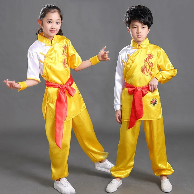 Children Adult Girl Taekwondo Dobok Wushu Costume Kimono Judo Clothes Chinese Kung Fu Pak Tai Chi Clothes Martial Art Uniform