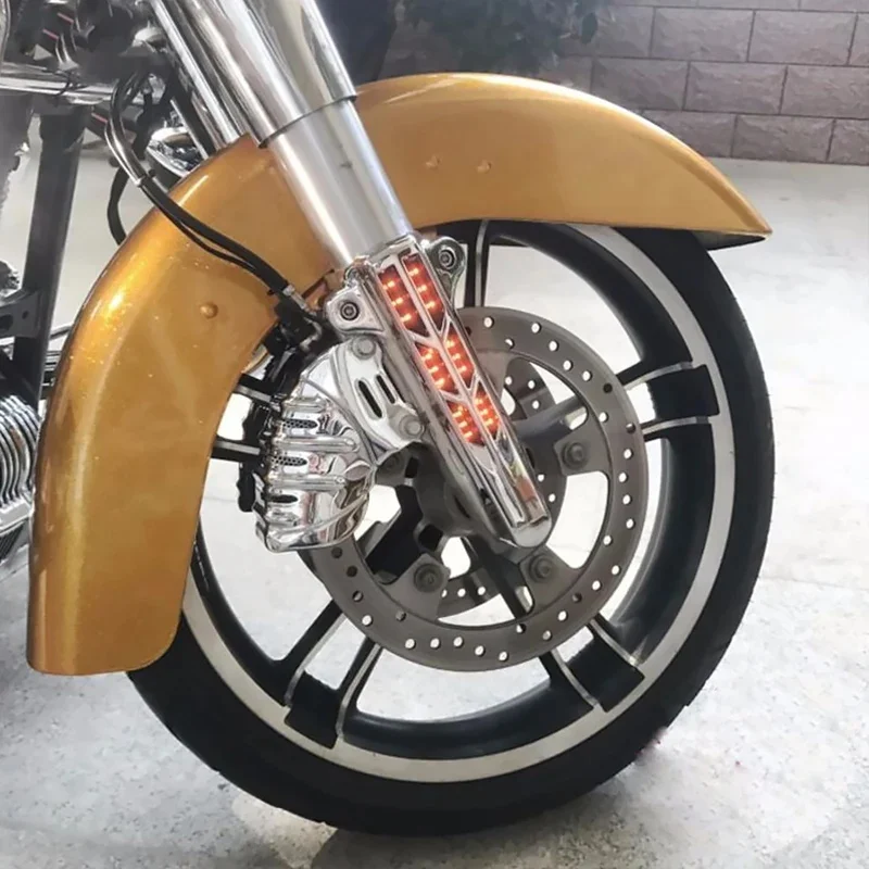 Picture 4: Motorcycle Front Lower Fork Leg Covers Slider For Harley Touring Road King Street Glide Ultra Limited FLHT FLHX FLHR 2014-2022