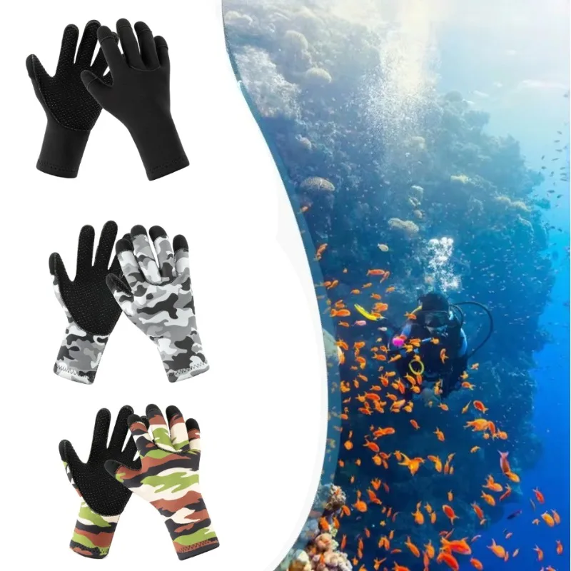 

Non-Slip Camouflage 3MM Neoprene Diving Gloves Men Women's Wear-Resistant Spearfishing Snorkeling Swimming Gloves