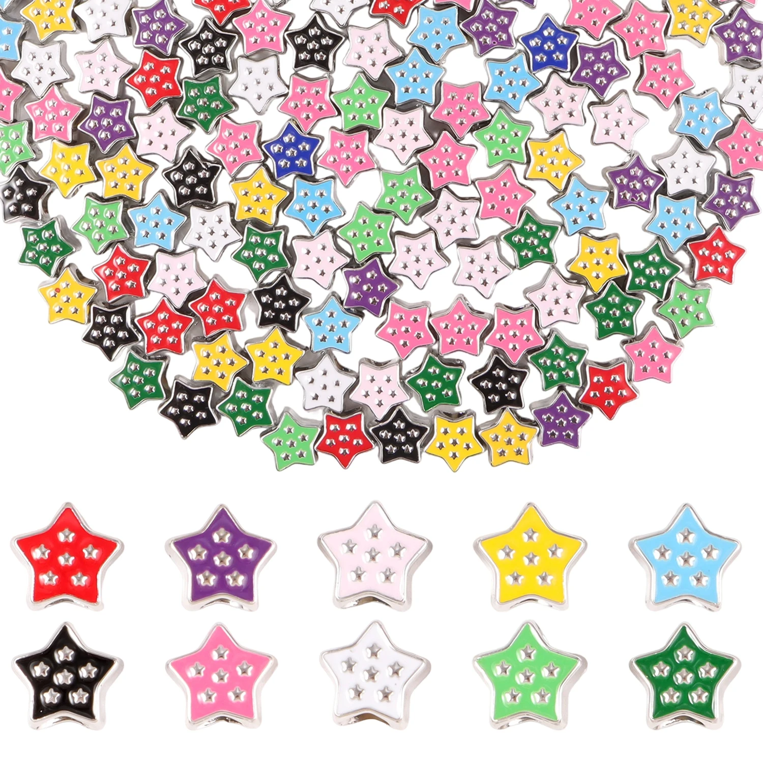 20 قطعة فراشة زهرة نجمة شجرة الحب على شكل البلاستيك مثقب ثقب كبير معزول الخرز لصنع المجوهرات Diy بها بنفسك اكسسوارات #6