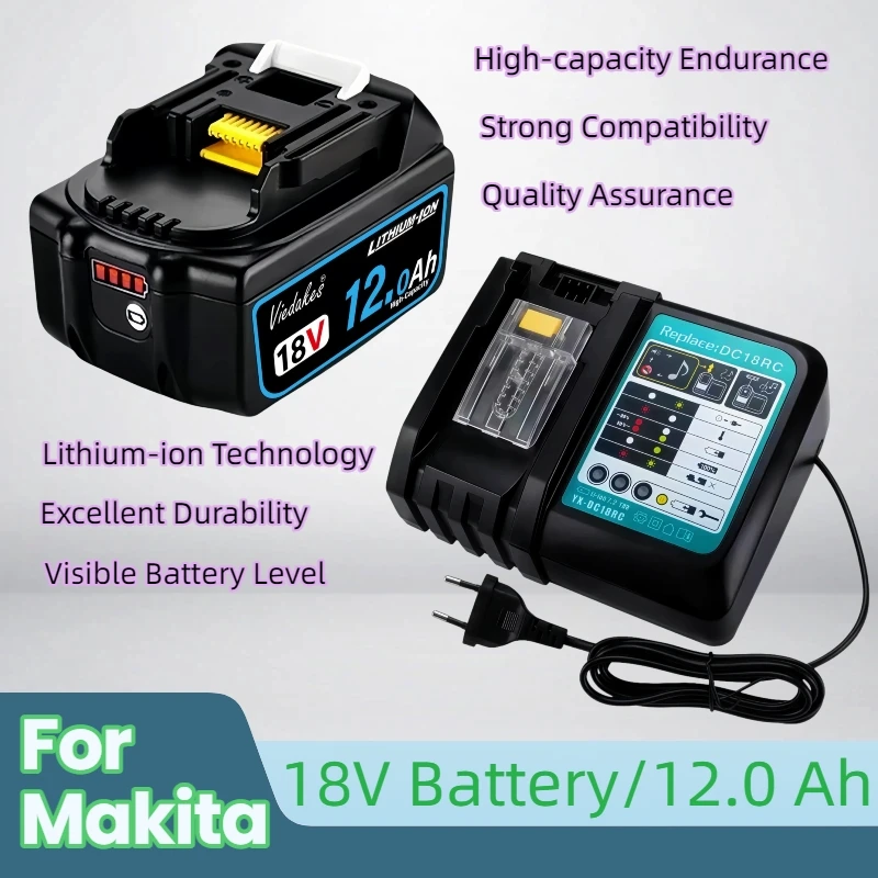 

Original for Makita 12Ah 6Ah/5Ah for Makita 18V Battery BL1830B BL1850B BL1850 BL1840 BL1860 BL1815 Replacement Lithium Battery