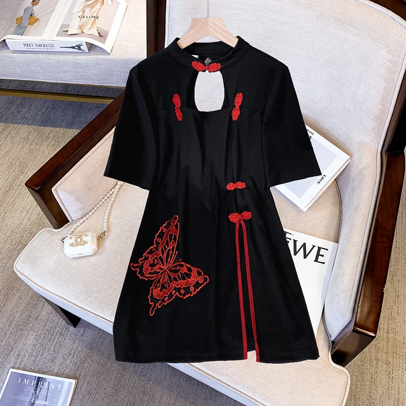 Women's Suit Chinese Style Clothes Two Piece Sets Summer New Crop Top And Shorts Retro Cheongsam Outfits Matching For Women Big