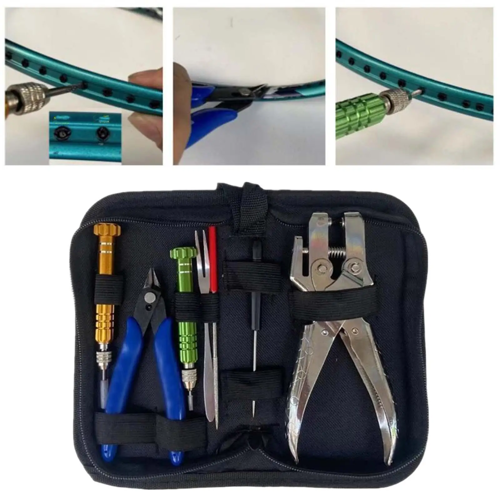 

Nylon Starting Stringing Clamp Restring Tools Set Flying Clamp Repairing Hooks for Badminton Tennis Racquet Machine