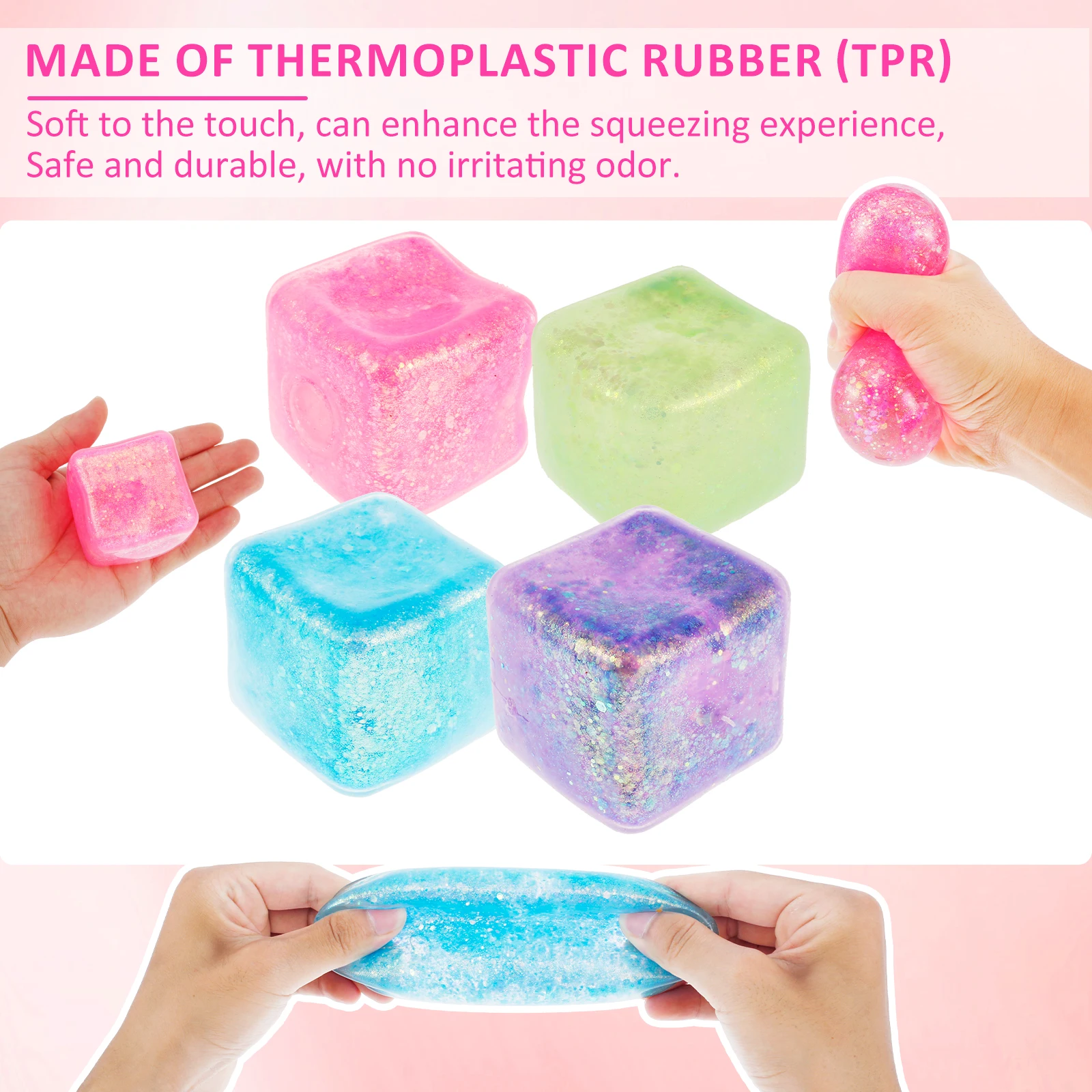 كرة ترتر بطيء الارتداد من TPR مضادة للإجهاد ، لعبة مالتوز الناعم ، لعبة قرصة ، مرنة للإغاثة ، عصر ملون ، تخفيف الضغط ، 4 #3