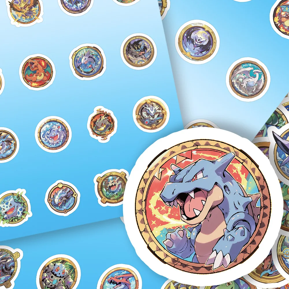 60 Buah Stiker Lambang Pokemon Dekorasi Cangkir Anime Kartun Lucu Stiker Tahan Air Kawaii Multifungsi Hadiah Liburan
