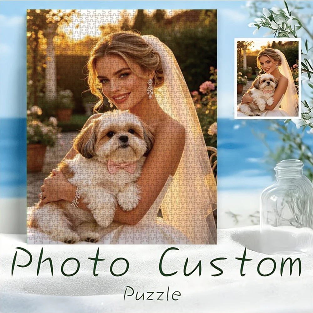 35/300/500/1065pcs Personalized Custom Photo Puzzle Wedding Photos Parent-Child Interactive Diy Assemble Game Toy