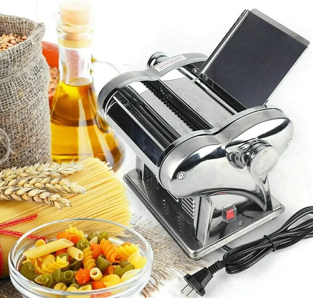 Electric Pasta Machine Automatic Noodles Dumpling Dough Skin Maker Two-knife Pressing Stainless Steel Producing High