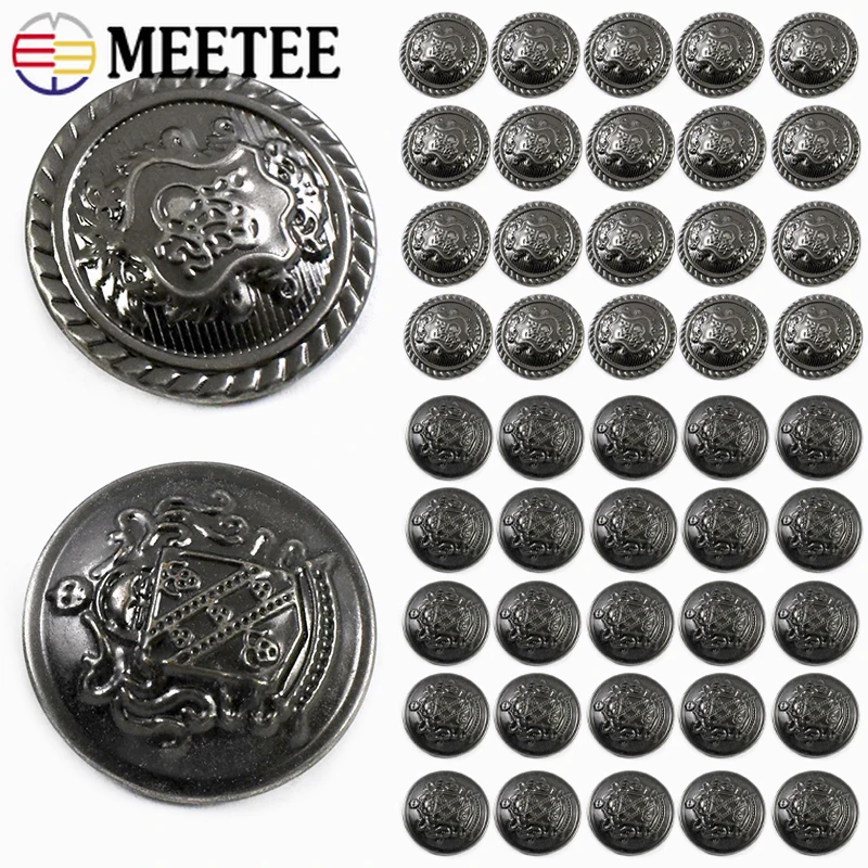 

30Pcs 15-28mm Retro Metal Buttons for Windbreaker Suit Decoration Buckles Jacket Coat Copper Shank Button DIY Sewing Accessories