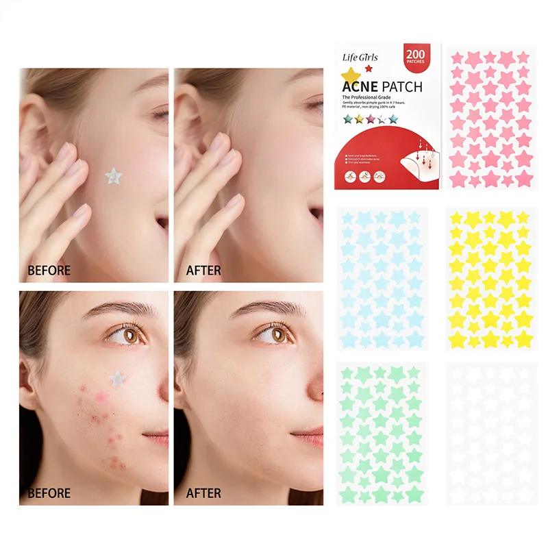 لايف جيرل ستار حب الشباب التصحيح الجلد ودية تنفس الجلد الاصطناعي لطيف إزالة حب الشباب وتنظيف حب الشباب المعرضة الجلد غير مرئية المخفي Pus امتصاص رقعة إصلاح