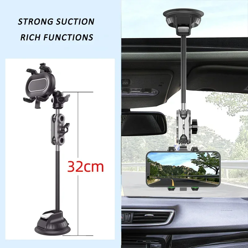 Car Phone Holder Suction cup bracket Universal Magic Arm Car Stand Phone Holder Windshield For Video Recording Vlog Shooting image 6