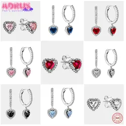 925 Sterling silver Hot selling New Heart-shaped Series Exquisite Shiny Heart-shaped Earrings Luxury Charm Earrings DIY Jewelry